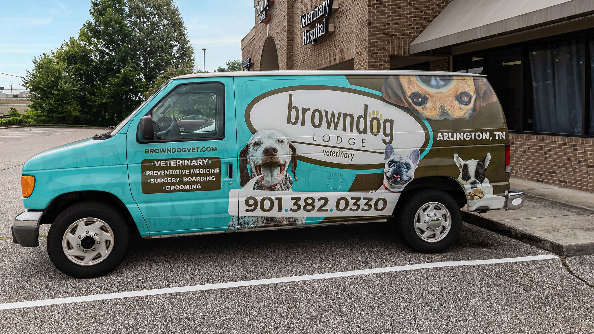 Woman driving Pet Taxi Van